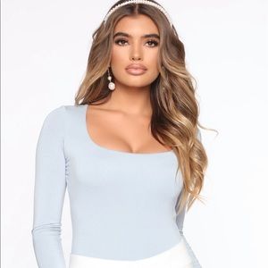 Blue bodysuit